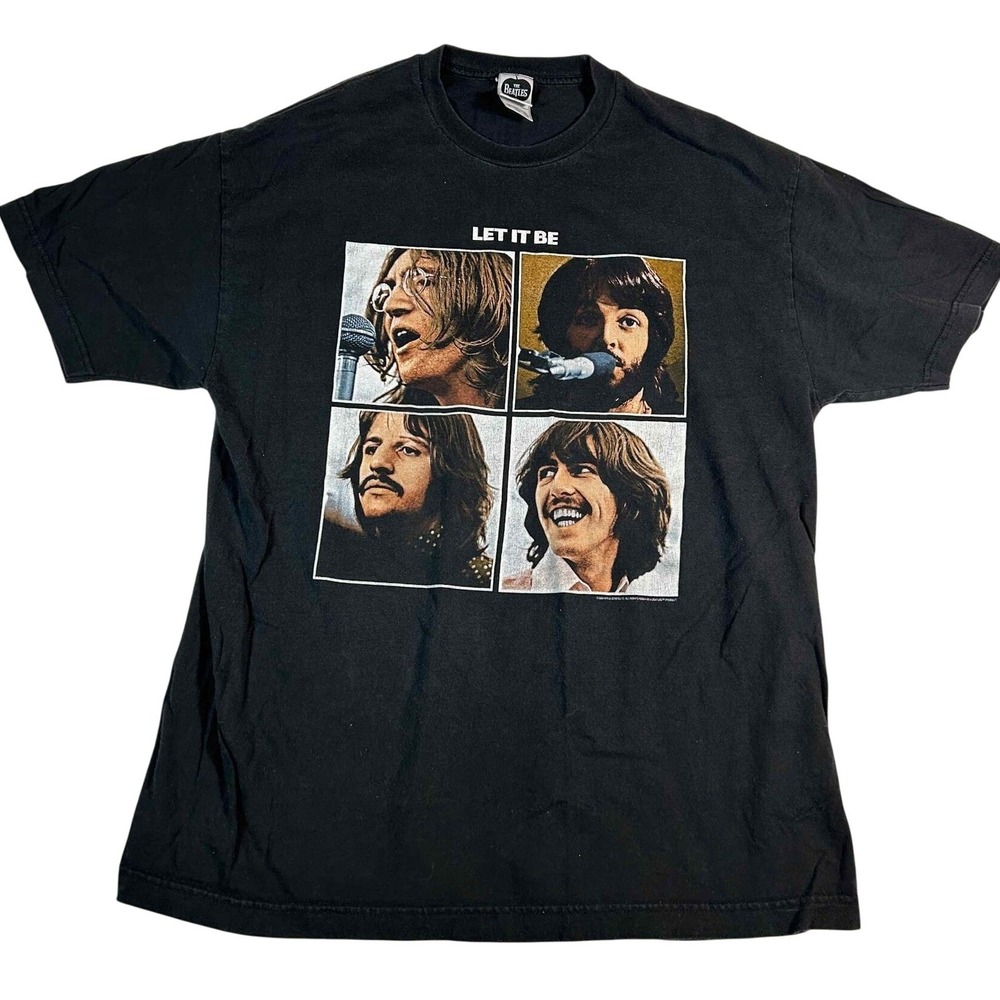 The Beatles Let It Be 2005 T Shirt Band‎ Tee Music Black XL Mens Graphic